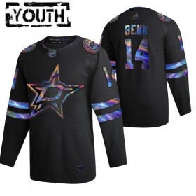 Dětské Hokejový Dres Dallas Stars Jamie Benn 14 2021-22 Duhová holografická Černá Authentic